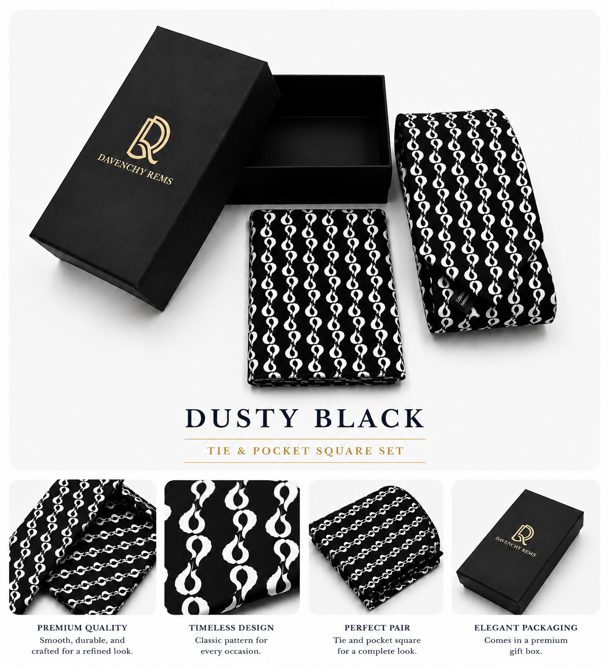 DR MULBERRY SILK TIE & POCKET SQUARE SET