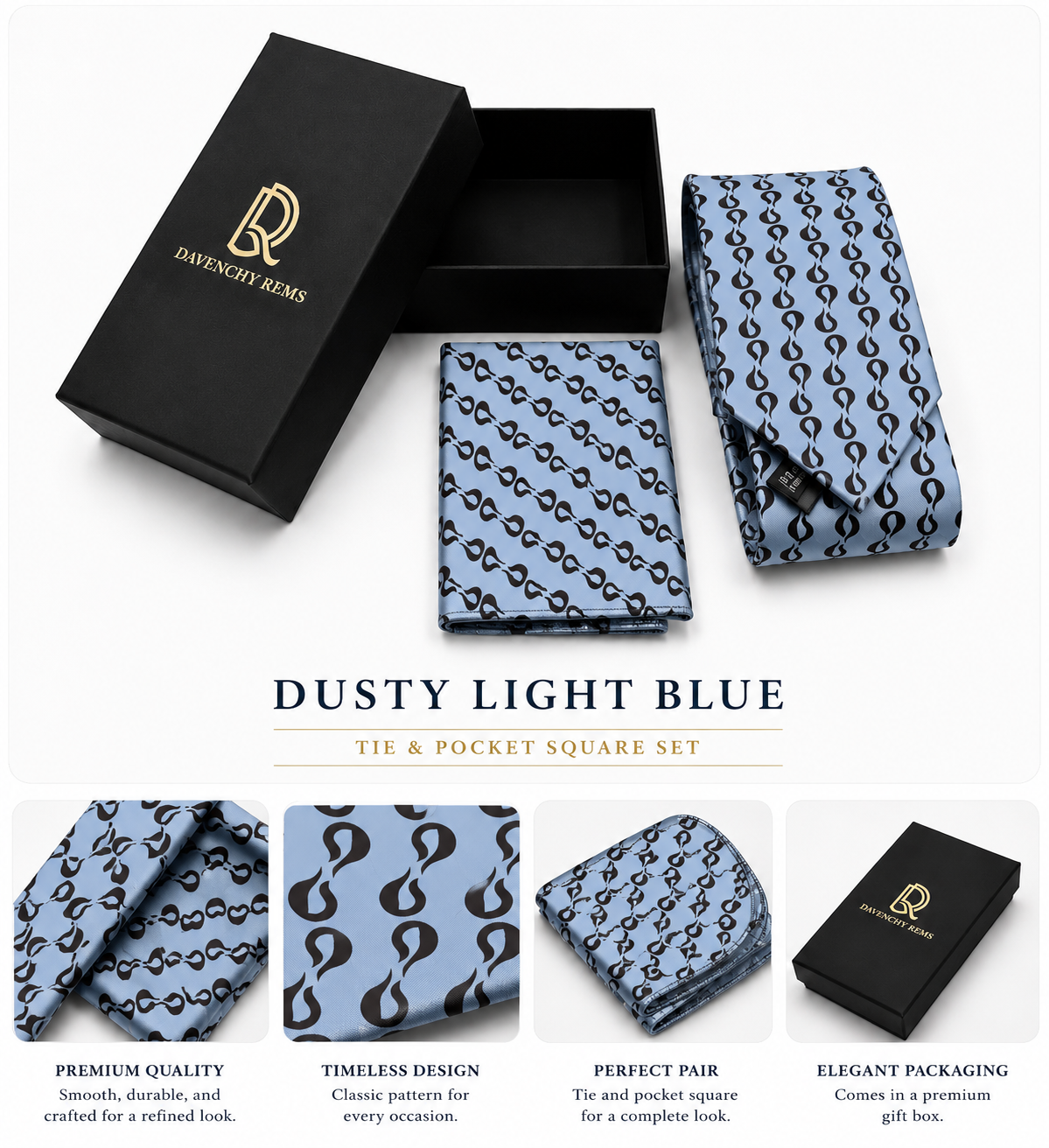 DR MULBERRY SILK TIE & POCKET SQUARE SET