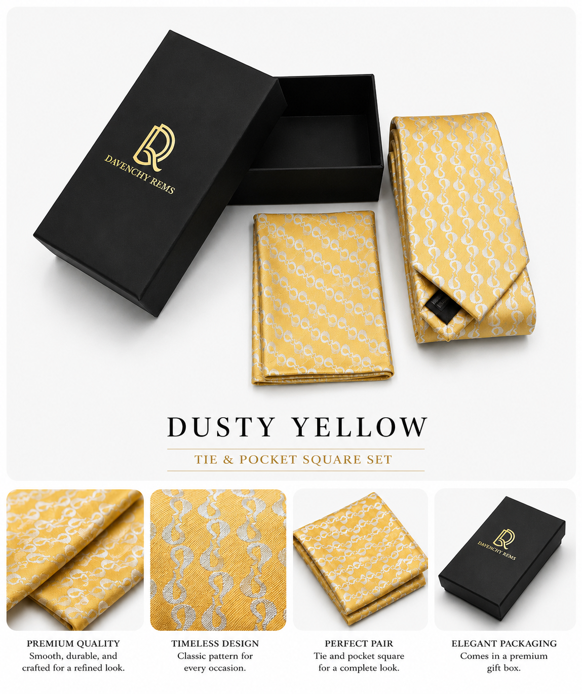 DR MULBERRY SILK TIE & POCKET SQUARE SET