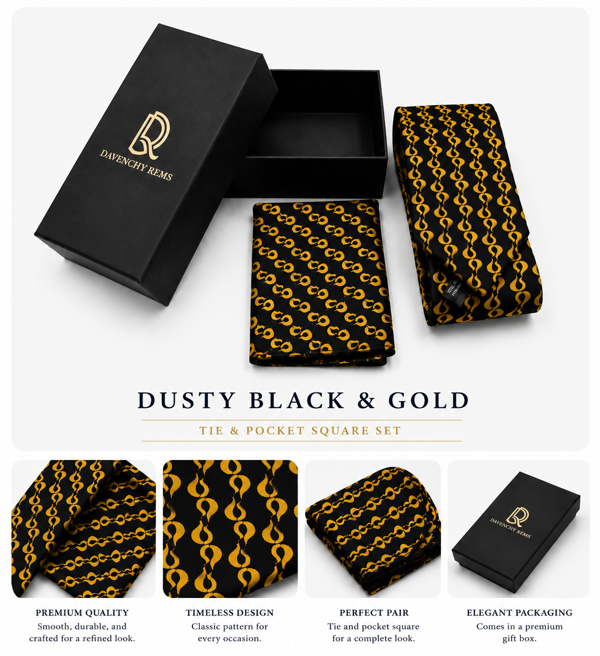 DR MULBERRY SILK TIE & POCKET SQUARE SET