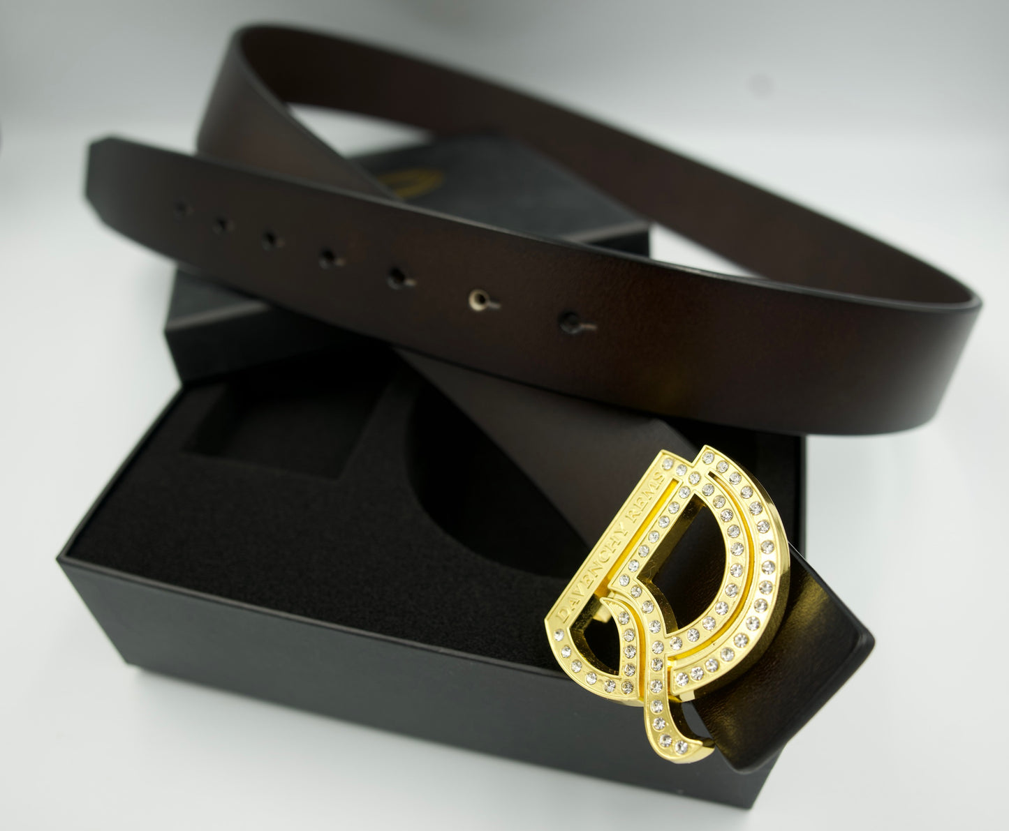 DR Belt Buckle - Studded Gold