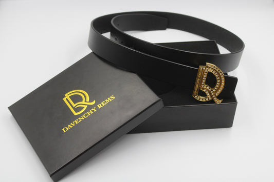 DR Belt Buckle - Studded Gold